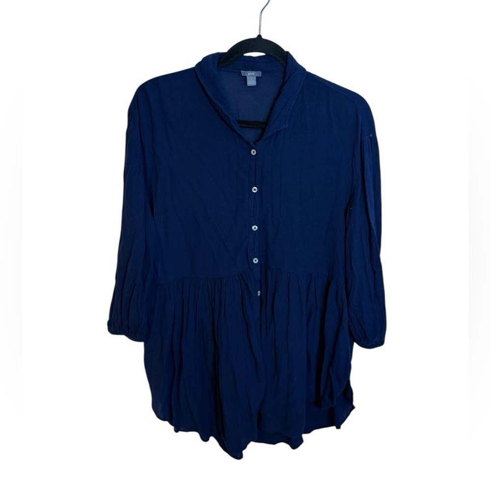 Aerie Navy Blue Gauze Cotton Babydoll Tunic